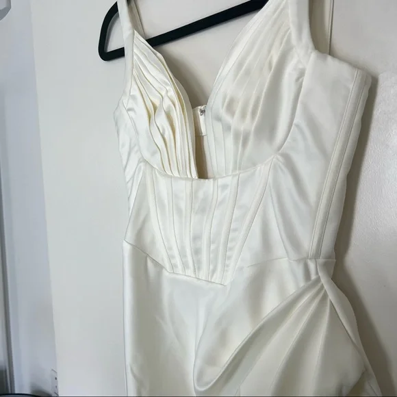 House of CB 'Faye' Ivory Satin Corset Midi Dress size small - Picture 8 of 14